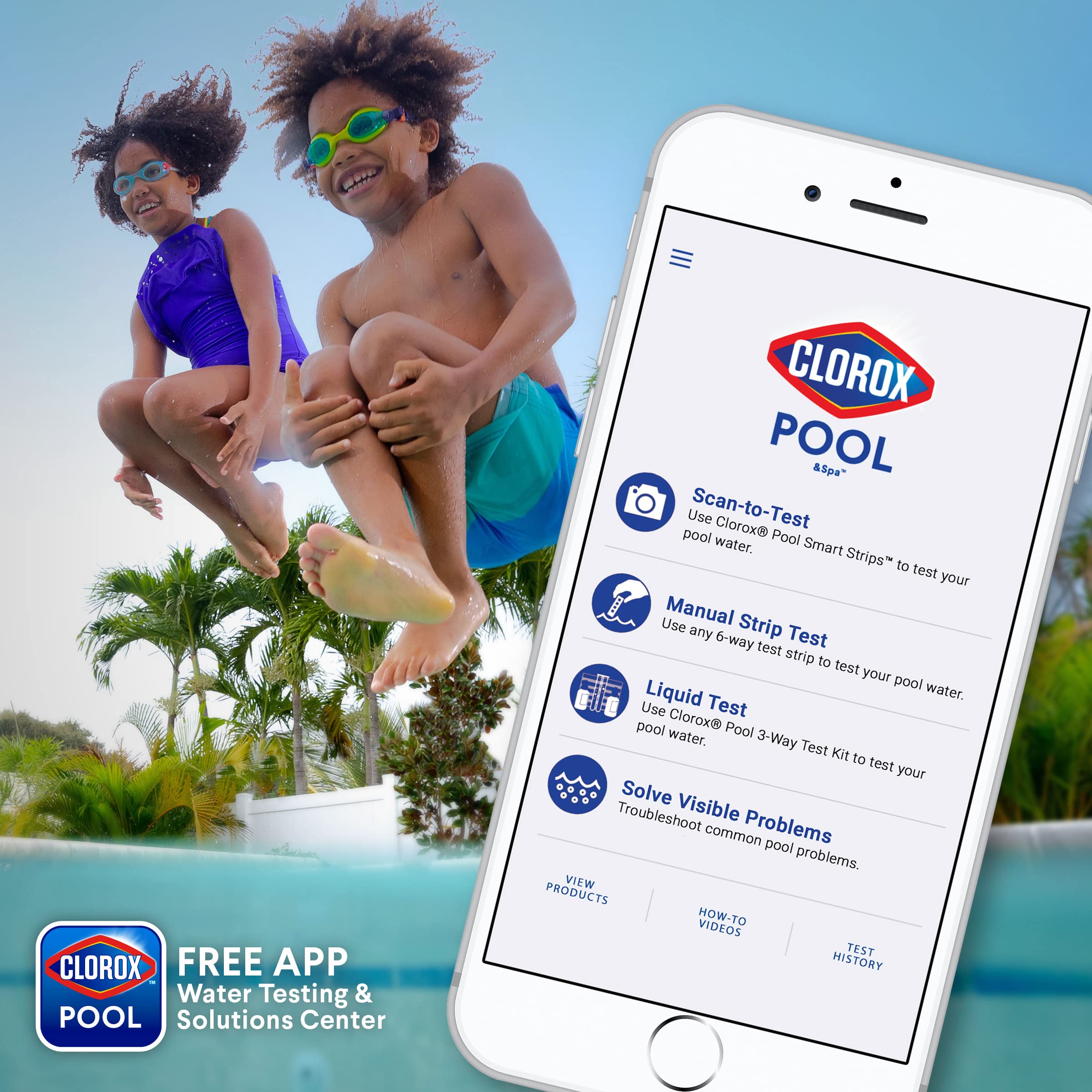 Back view of CLOROX Pool&Spa XtraBlue Chlorinating Tablets packaging with instructions