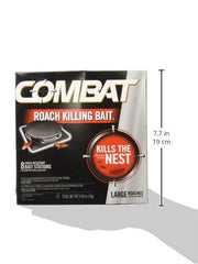 Back view of Combat Roach Killing Bait Stations packaging