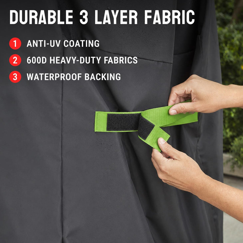 Back view of COMFY LIME BBQ Grill Cover