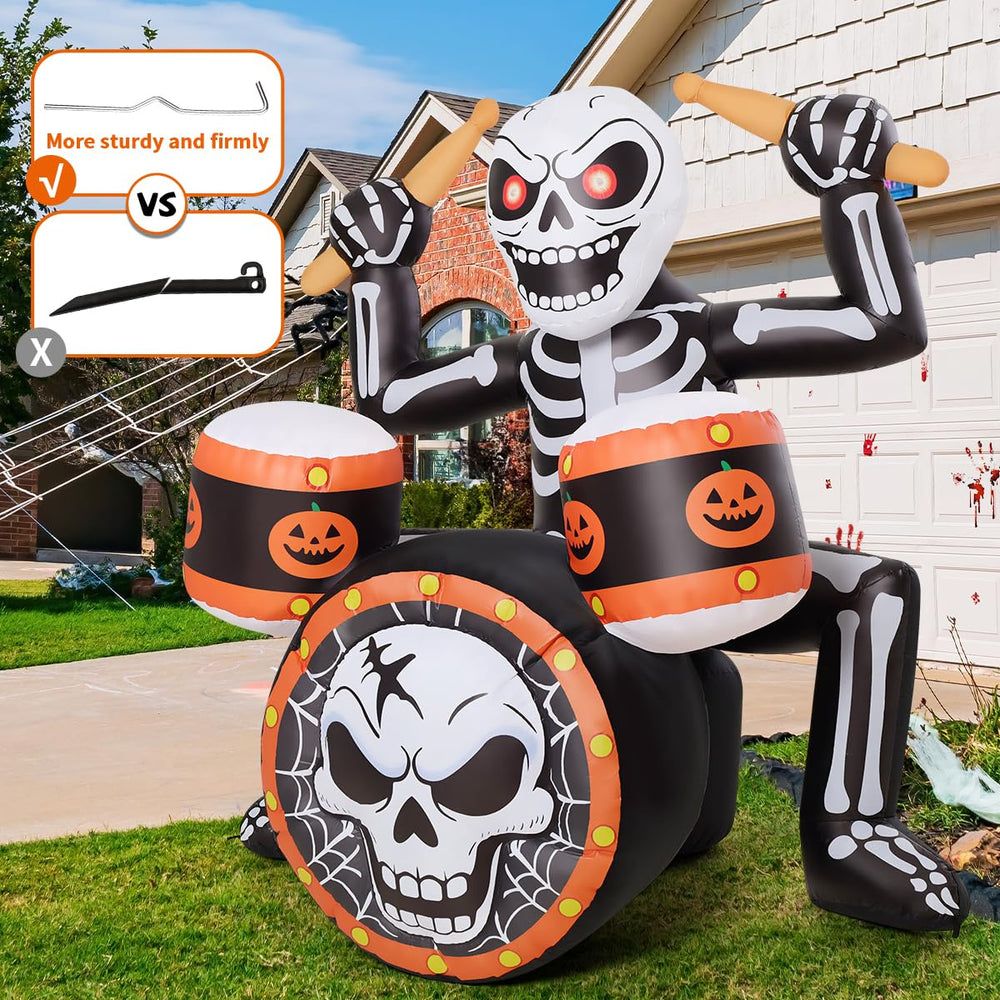 Back view of COMIN Halloween Inflatable Skeleton