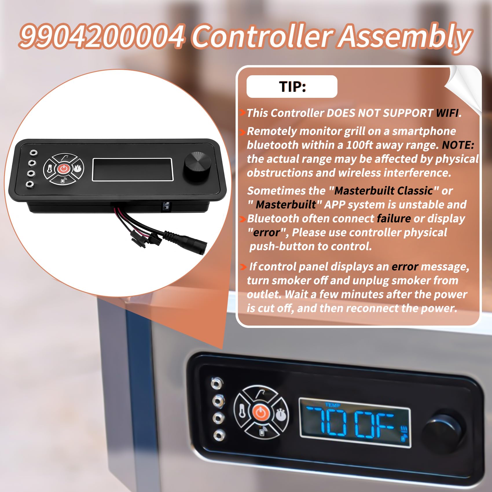 Back view of COMVIEE 9904200004 controller