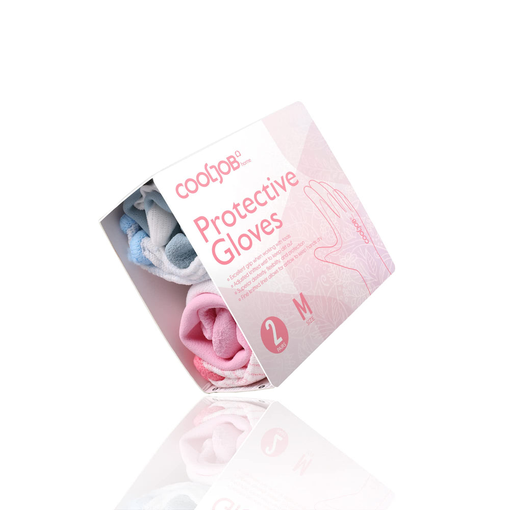Back view of COOLJOB gardening gloves with long cuff design