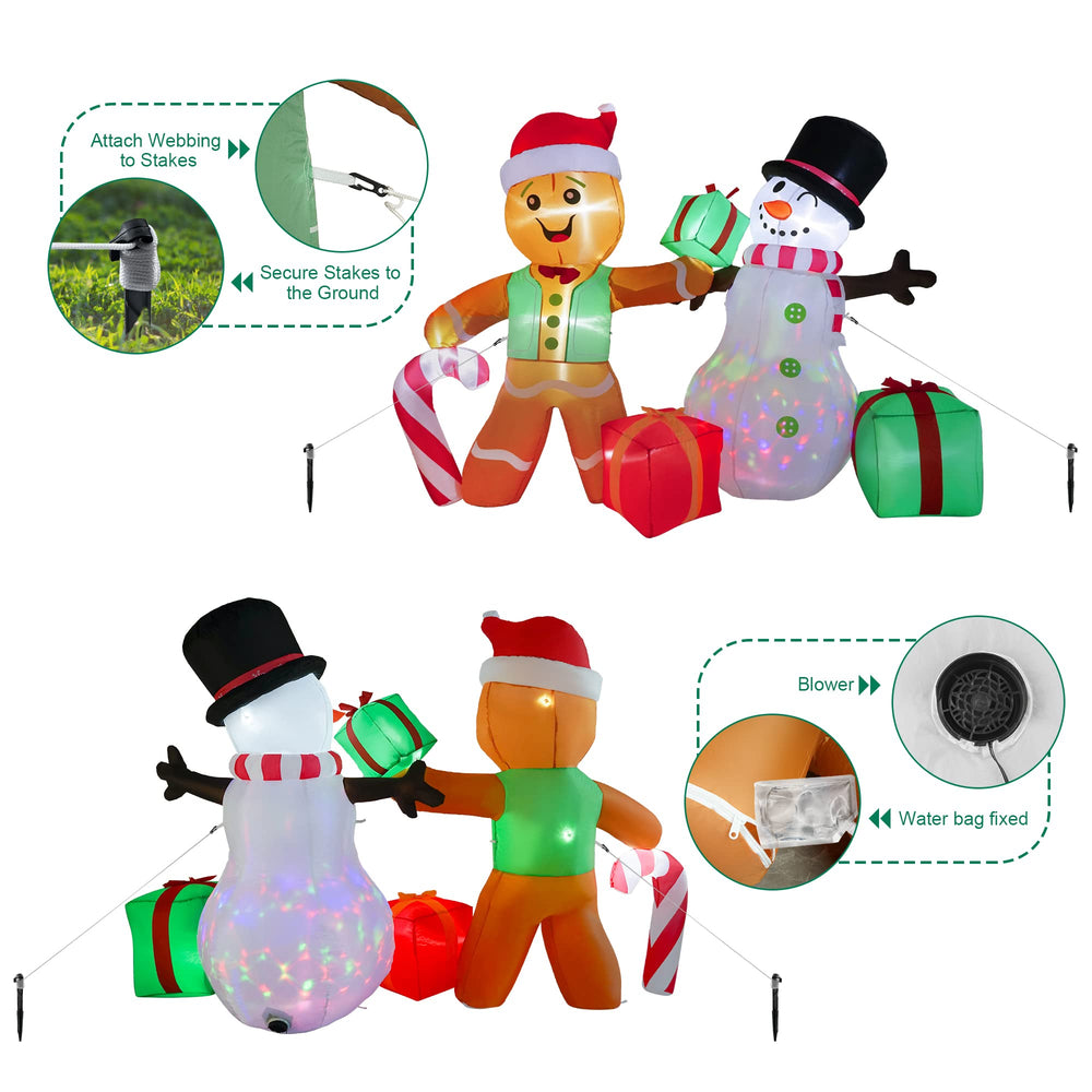 Back view of COOLWUFAN inflatable Gingerbread Man
