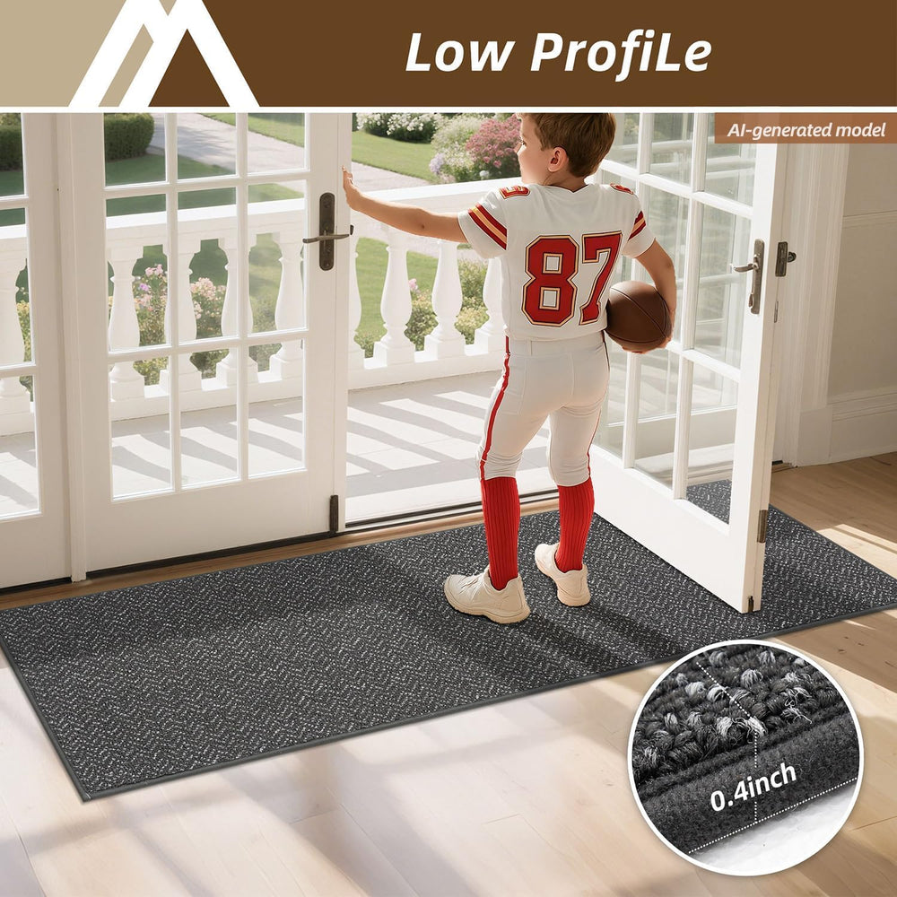 Back view of COSY HOMEER Hallway Runner Rug showing non-slip backing