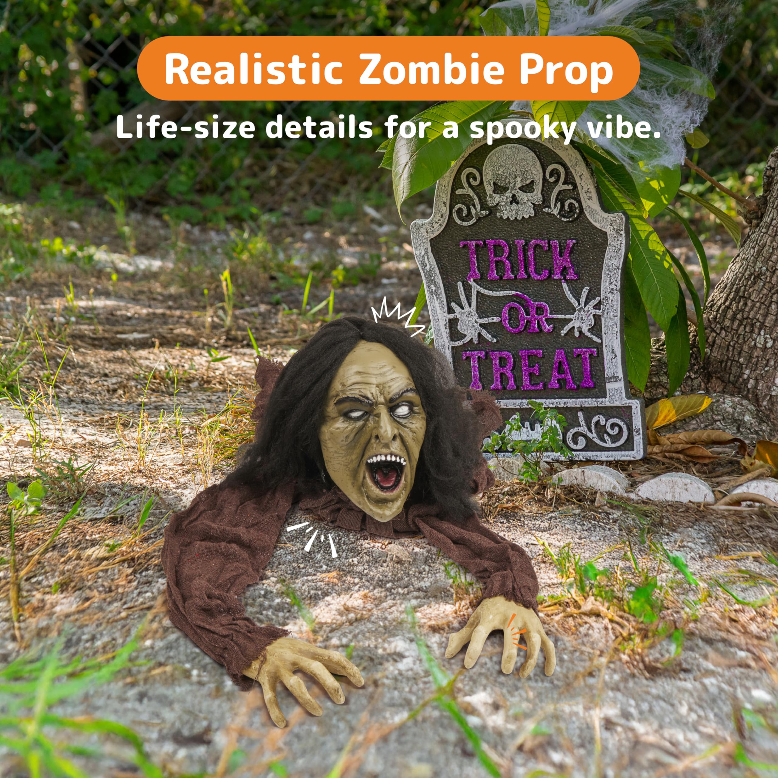 Back view of Crawling Zombie showing fabric arms