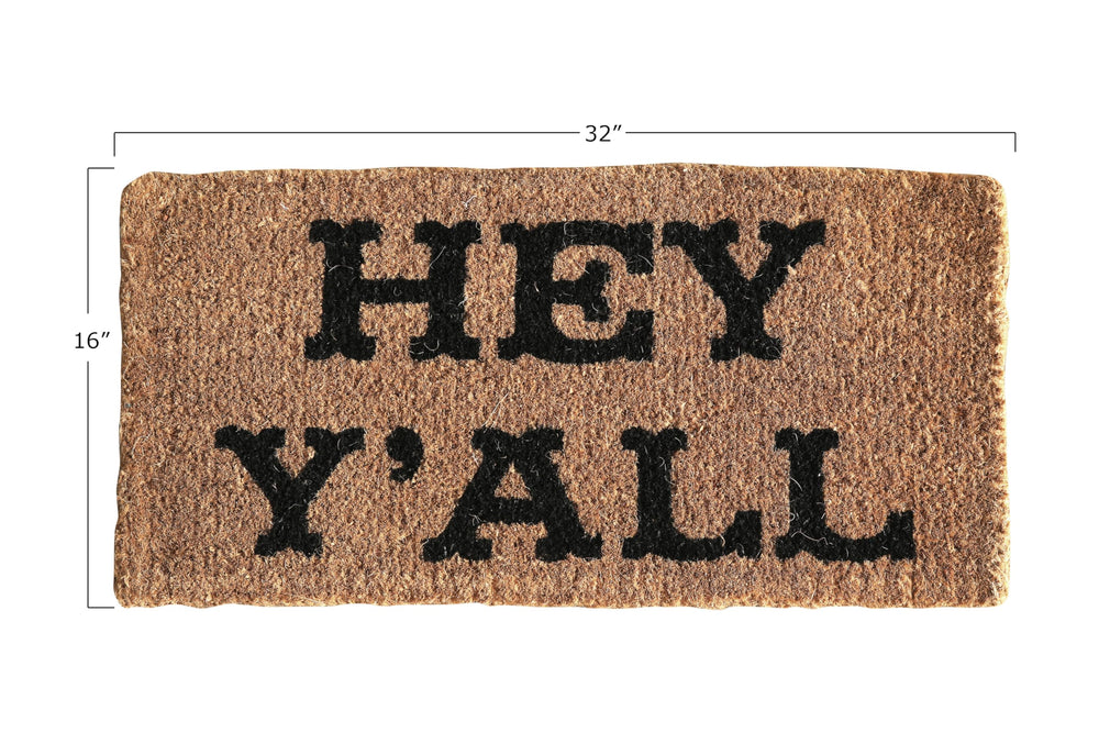 Back view of Creative Co-Op Doormat with vinyl backing