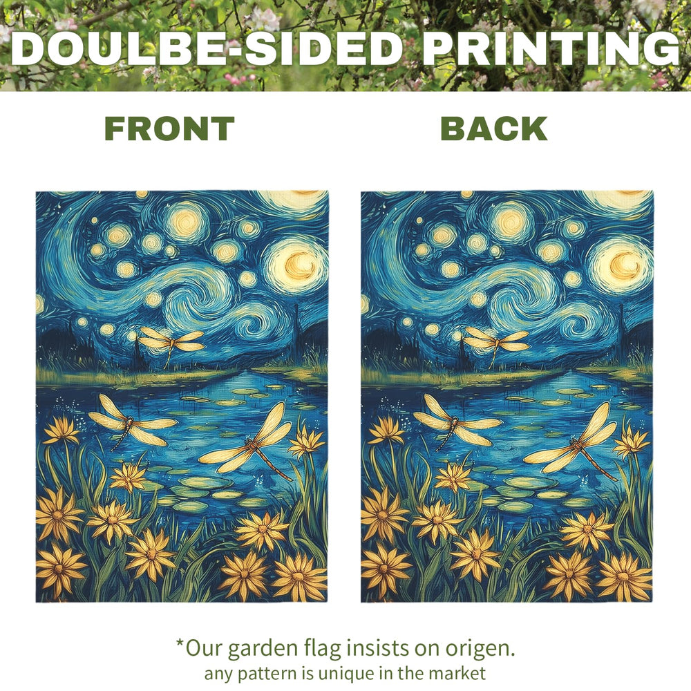 Back view of Dacawin Summer Daisy Garden Flag with double-sided printing