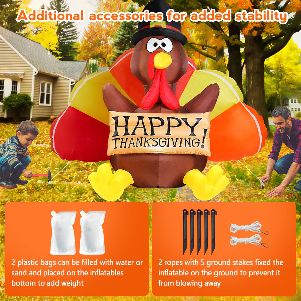 Back view of Danxilu Thanksgiving inflatable turkey