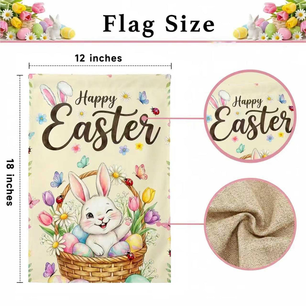 Back view of double-sided BANANABROTHER Easter Garden Flag