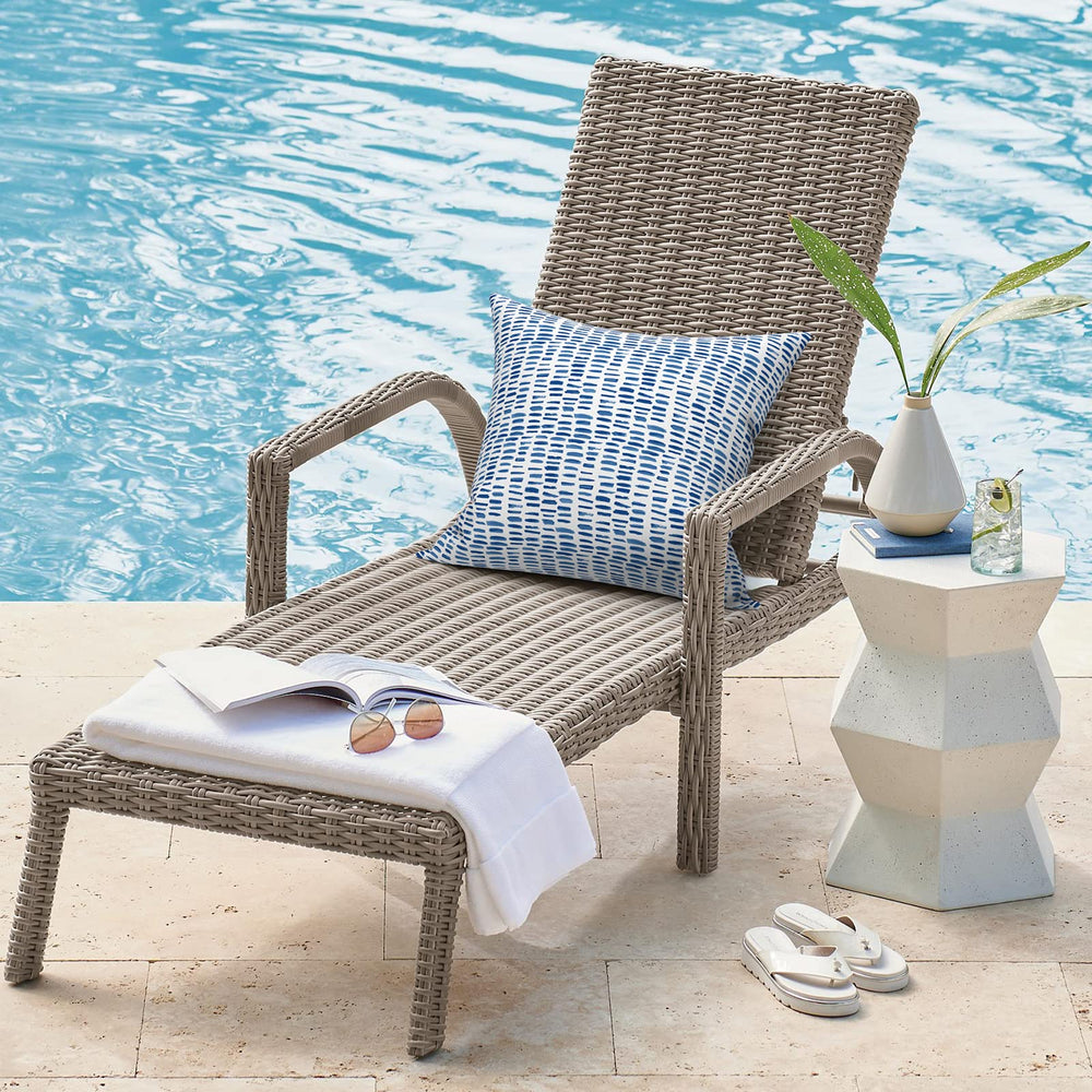 Back view of DYTXIII 18x18 outdoor waterproof pillow cover in pebble blue