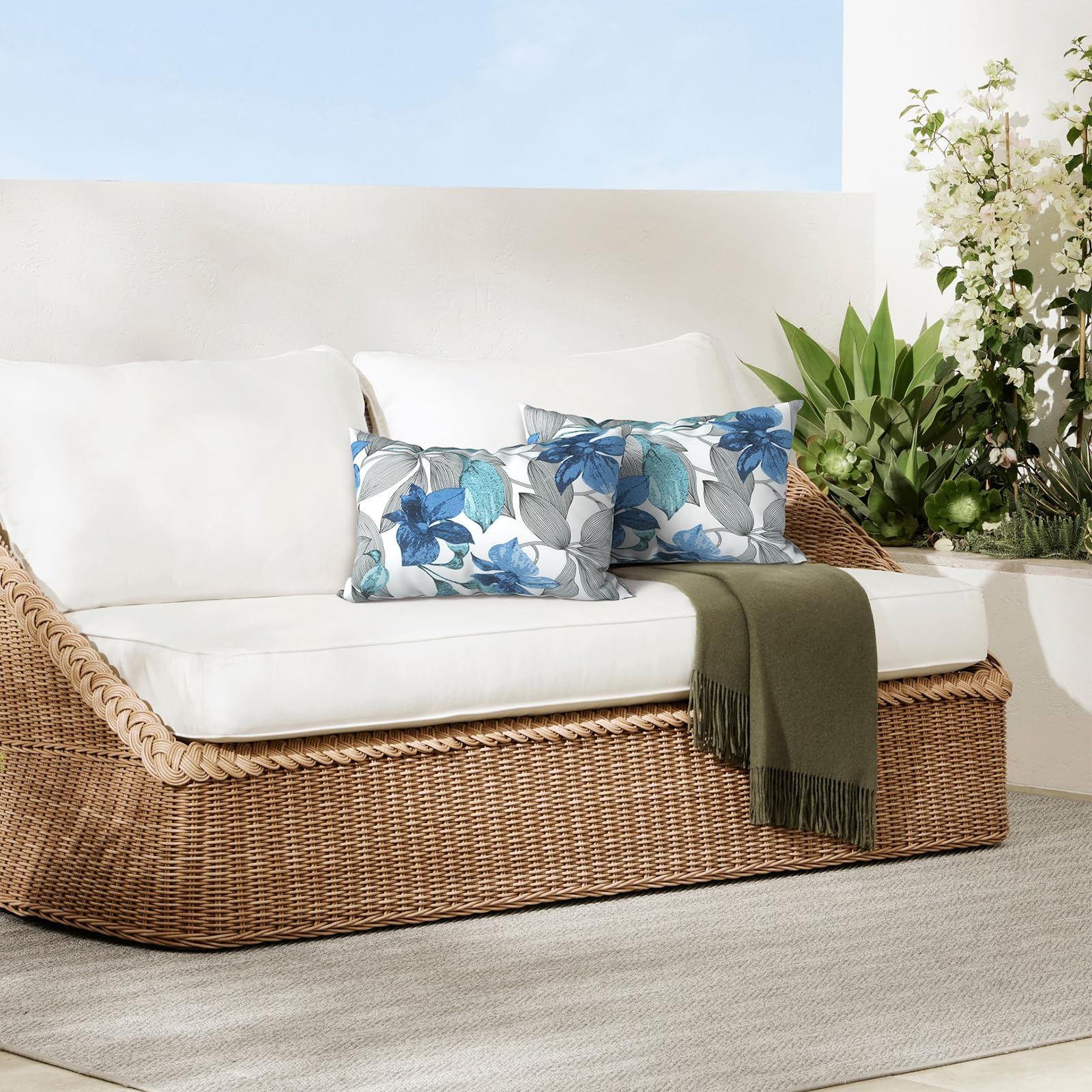 Back view of DYTXIII Lumbar Pillow Covers showing pattern