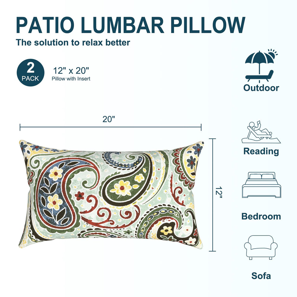 Back view of DYTXIII Waterproof Outdoor Lumbar Pillow with double-sided print