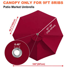 Back view of EliteShade 9FT Canopy Cover on umbrella