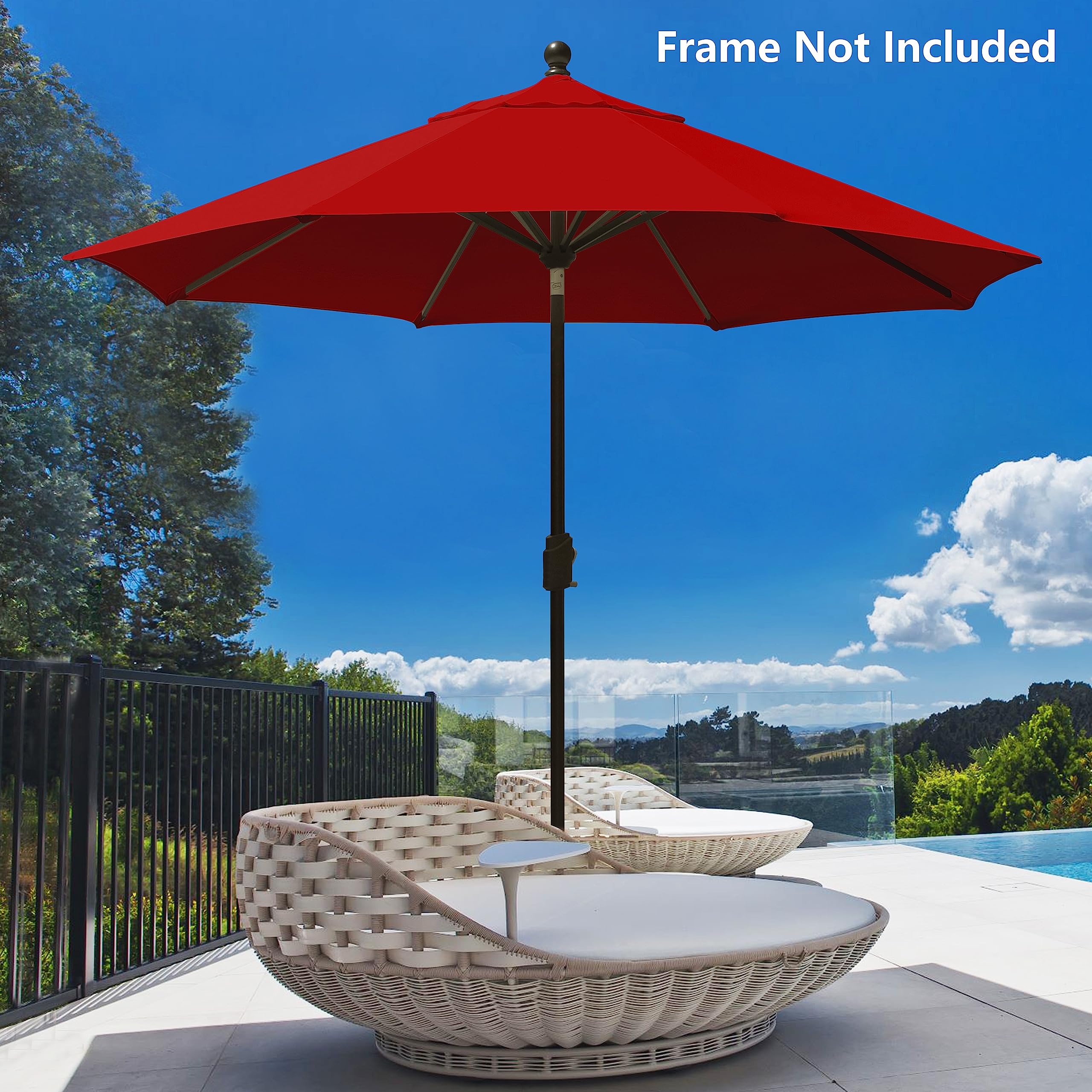 Back view of EliteShade 9FT umbrella canopy cover