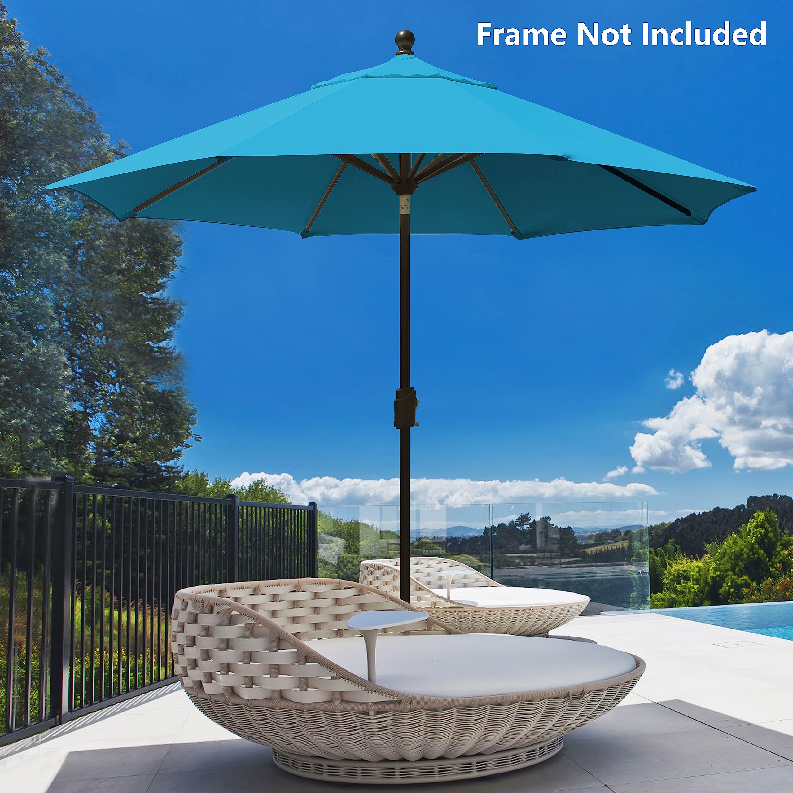 Back view of EliteShade patio umbrella canopy