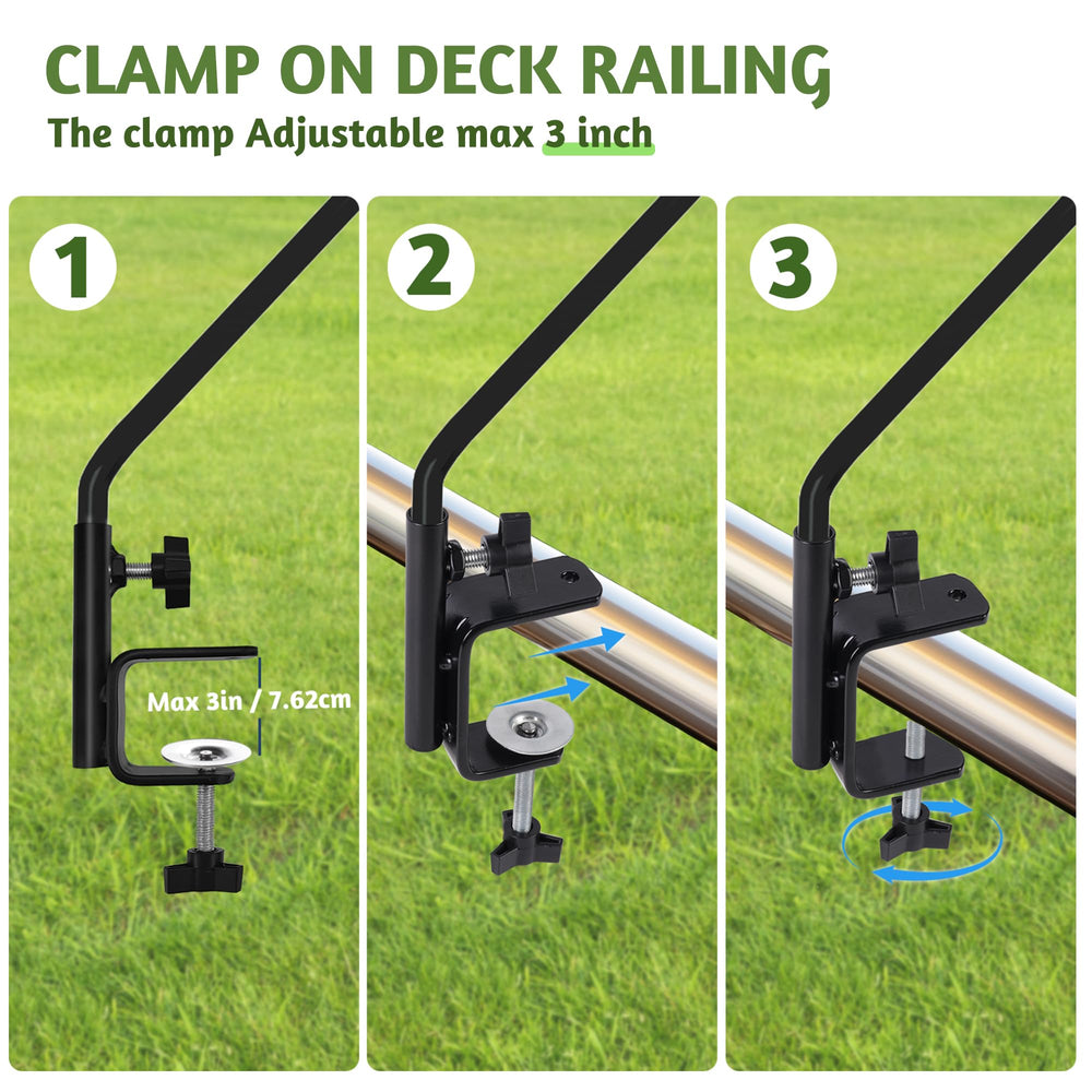 Back view of ERYTLLY Heavy Duty Deck Hook installation
