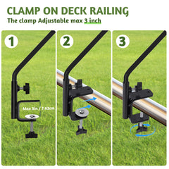 Back view of ERYTLLY Heavy Duty Deck Hook installation