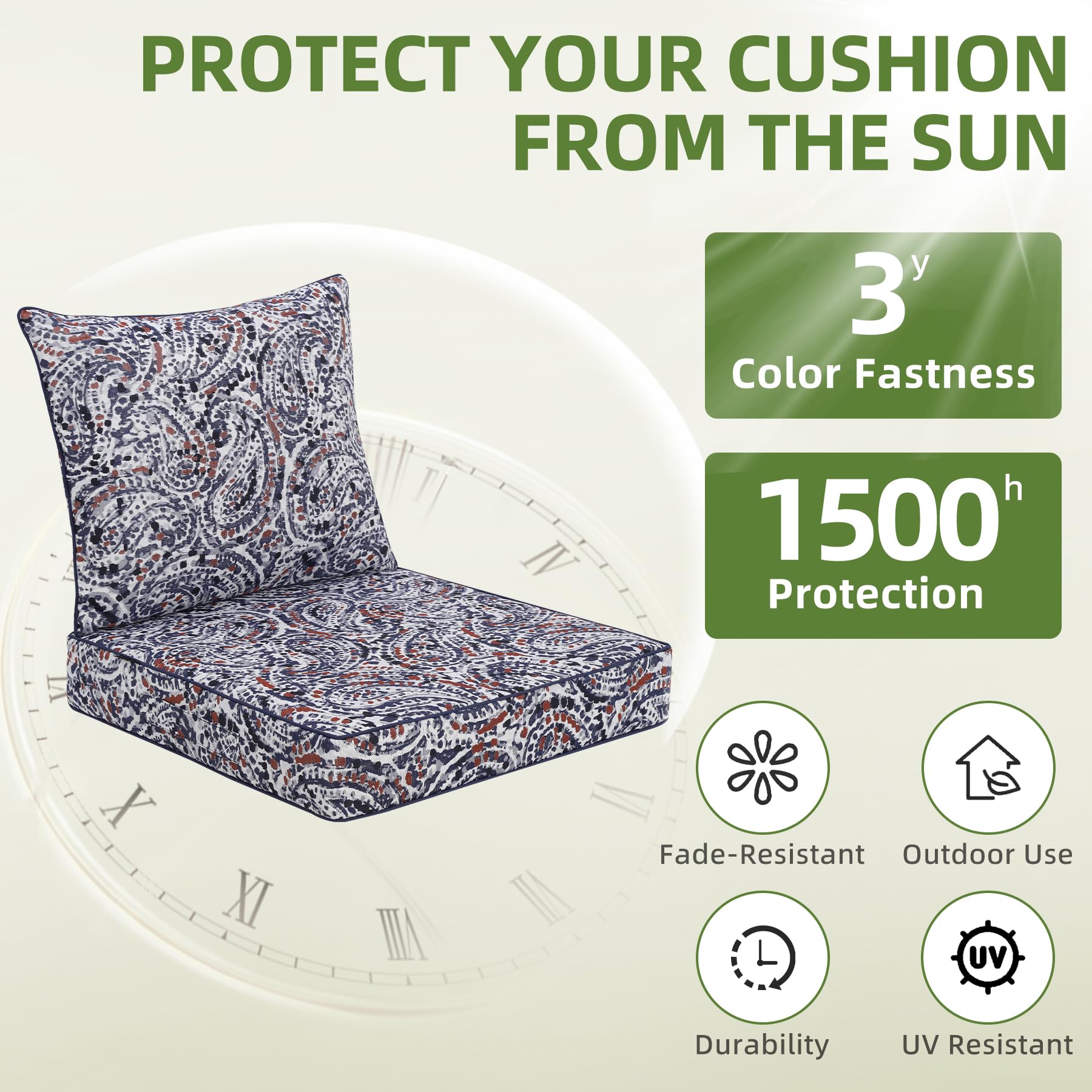Back view of Favoyard Outdoor Deep Seat Patio Cushions