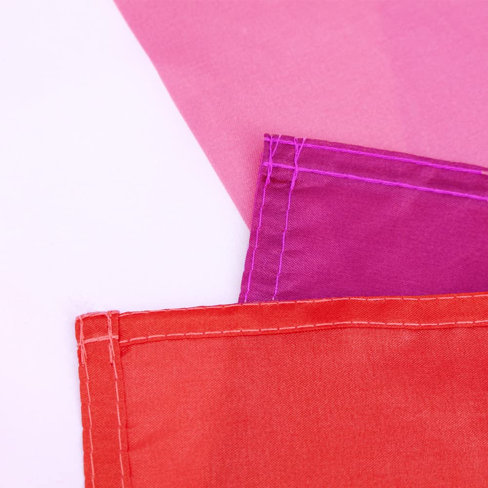 Back view of FLAGLINK Lesbian Pride Flag with double line stitching