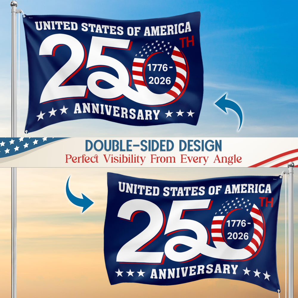 Back view of FLAGWIX 250th Anniversary Flag