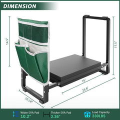 Back view of FLINTER Garden Kneeler showing metal frame