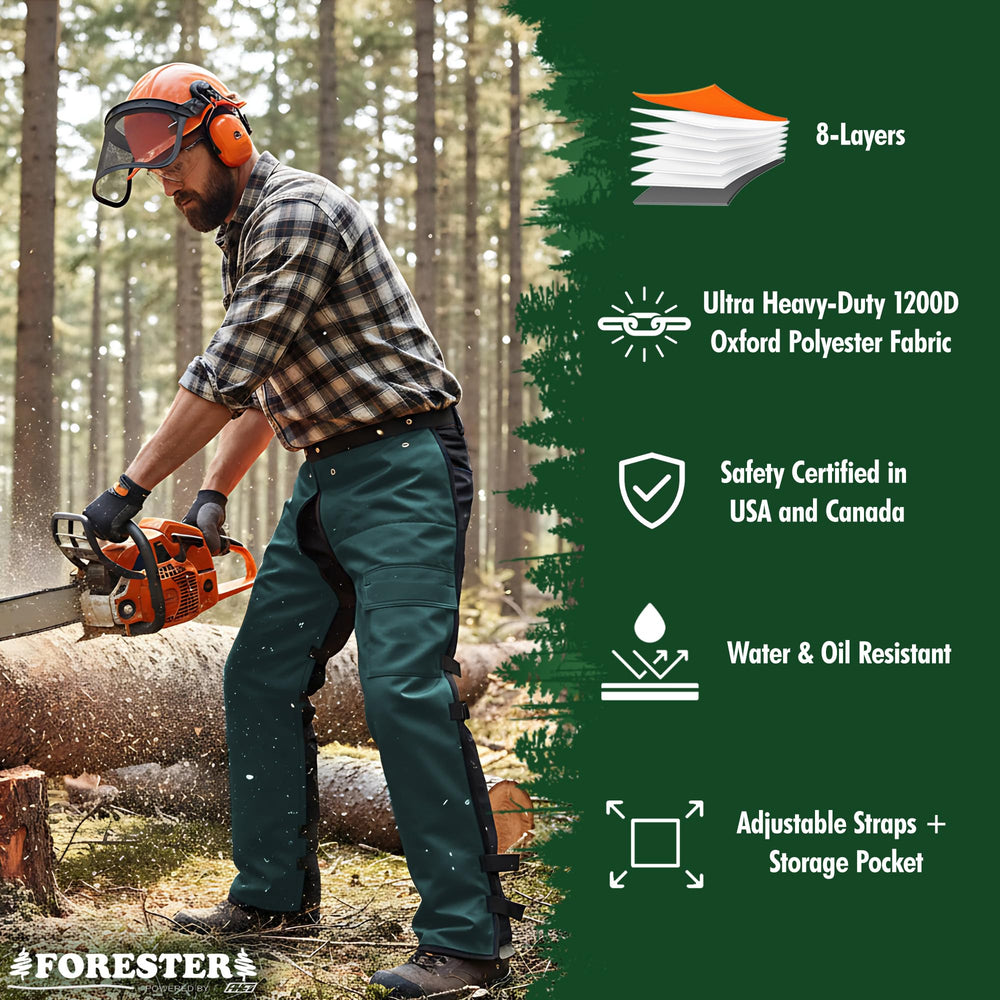 Back view of FORESTER Chainsaw Chaps