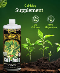 Back view of FoxFarm Bush Doctor Cal Mag fertilizer packaging
