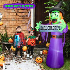 Back view of FunFanso 8FT Halloween Inflatable Witch