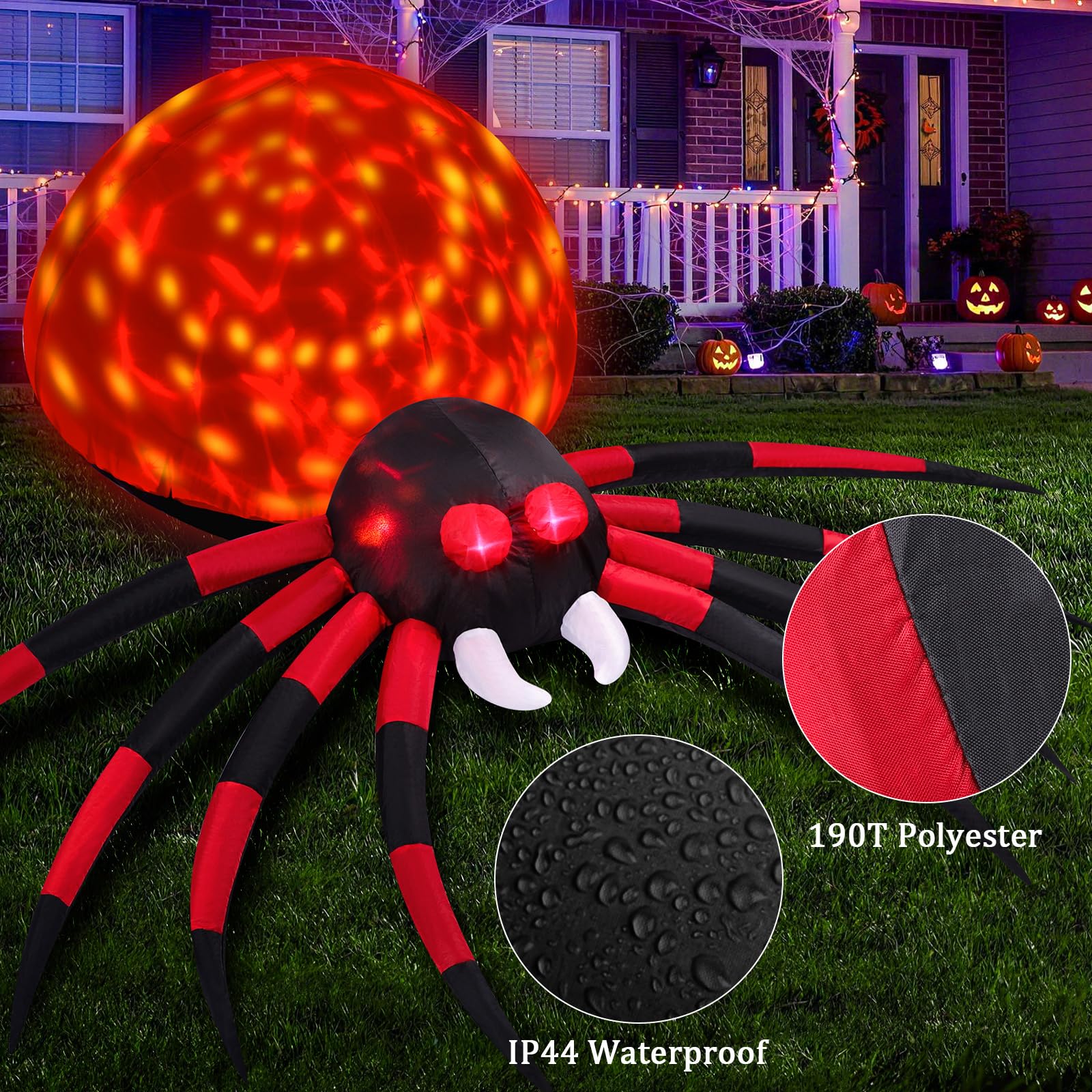 Back view of FunFanso inflatable spider showing sturdy design