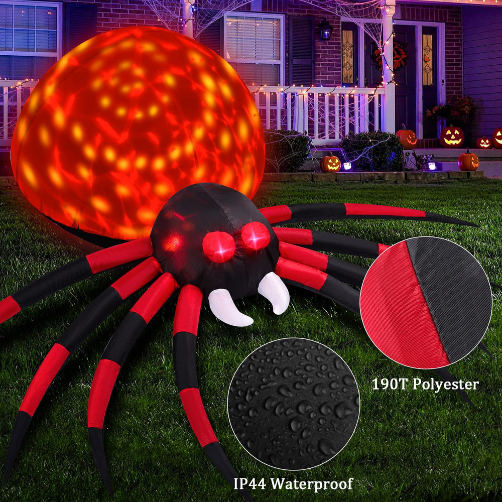 Back view of FunFanso inflatable spider showing sturdy design