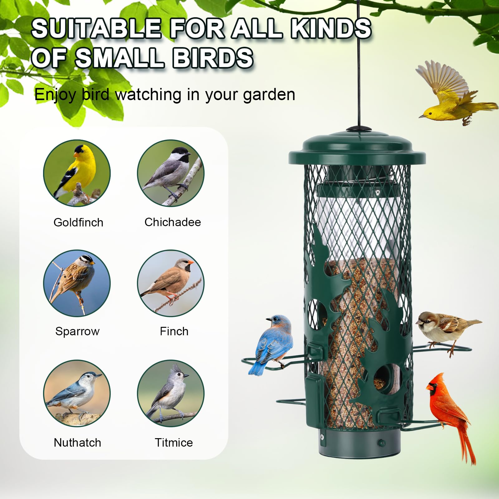 Back view of Gbekery Squirrel Proof Bird Feeder