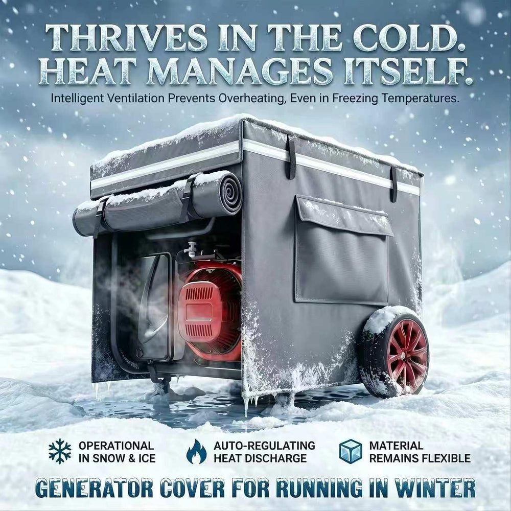 Back view of GEHENG generator cover showing double-layer design