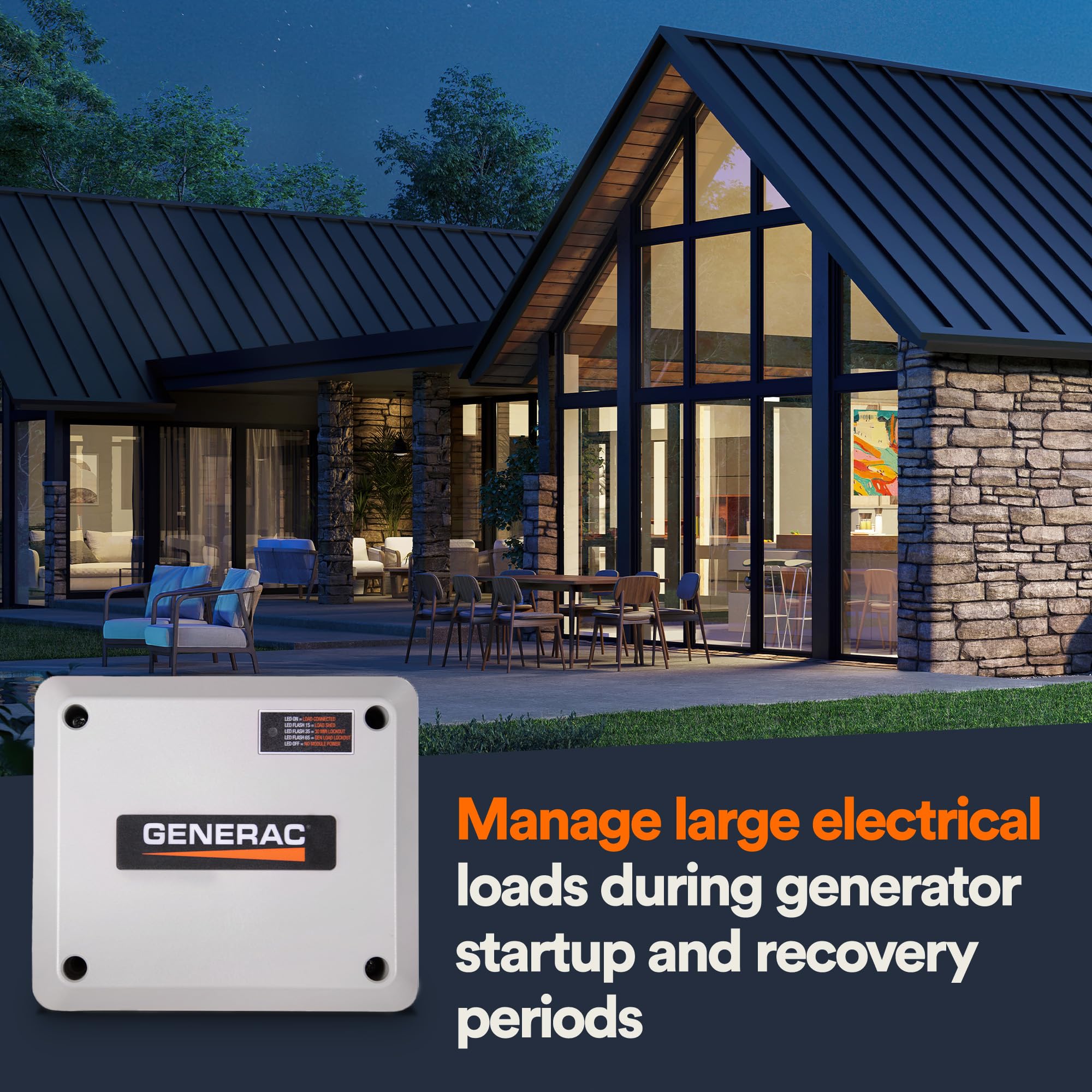 Back view of Generac 50 Amp Load Manager module