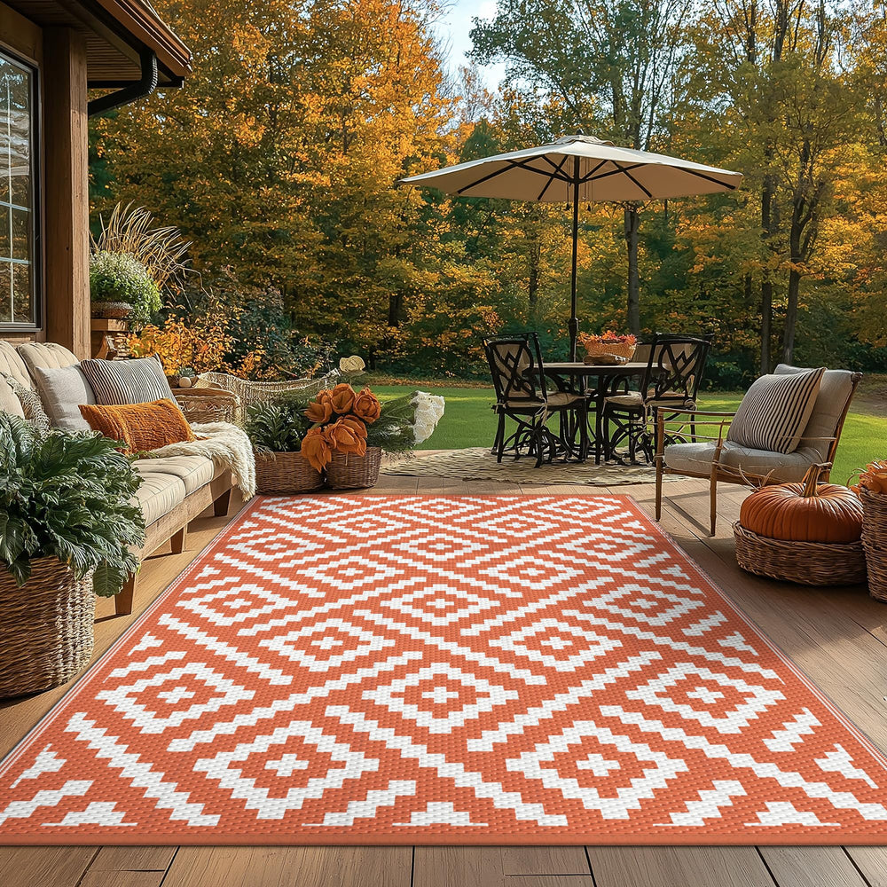 Back view of GENIMO Outdoor Rug showing its reversible design
