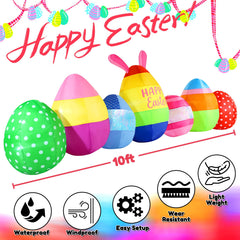 Back view of GIFTFIND Easter Eggs inflatable with LED lights