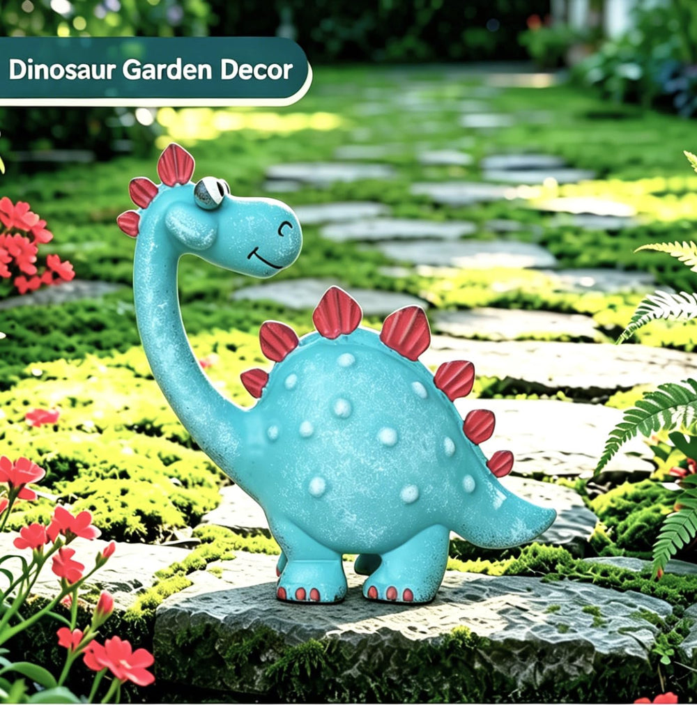Back view of GIFTME 5 Dinosaur Garden Statue