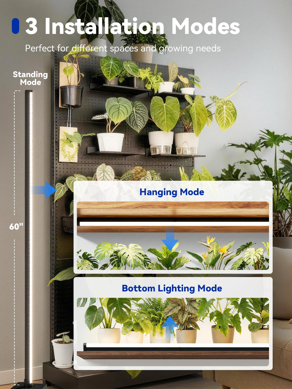 Back view of GLOWRIUM Vertical Grow Light showing construction materials