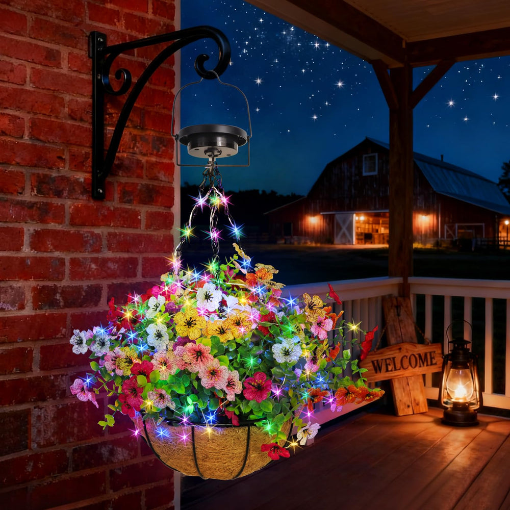 Back view of GOESWELL Hanging Flower Basket with floral foam