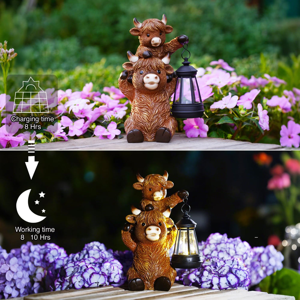 Back view of Goodeco Highland Cow Garden Statue