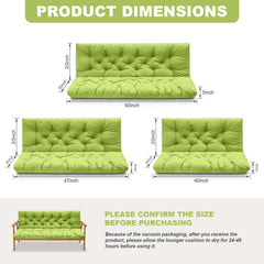 Back view of GPQAWER Porch Swing Cushion with backrest