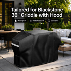 Back view of GRISUN griddle cover with zipper and buckle straps