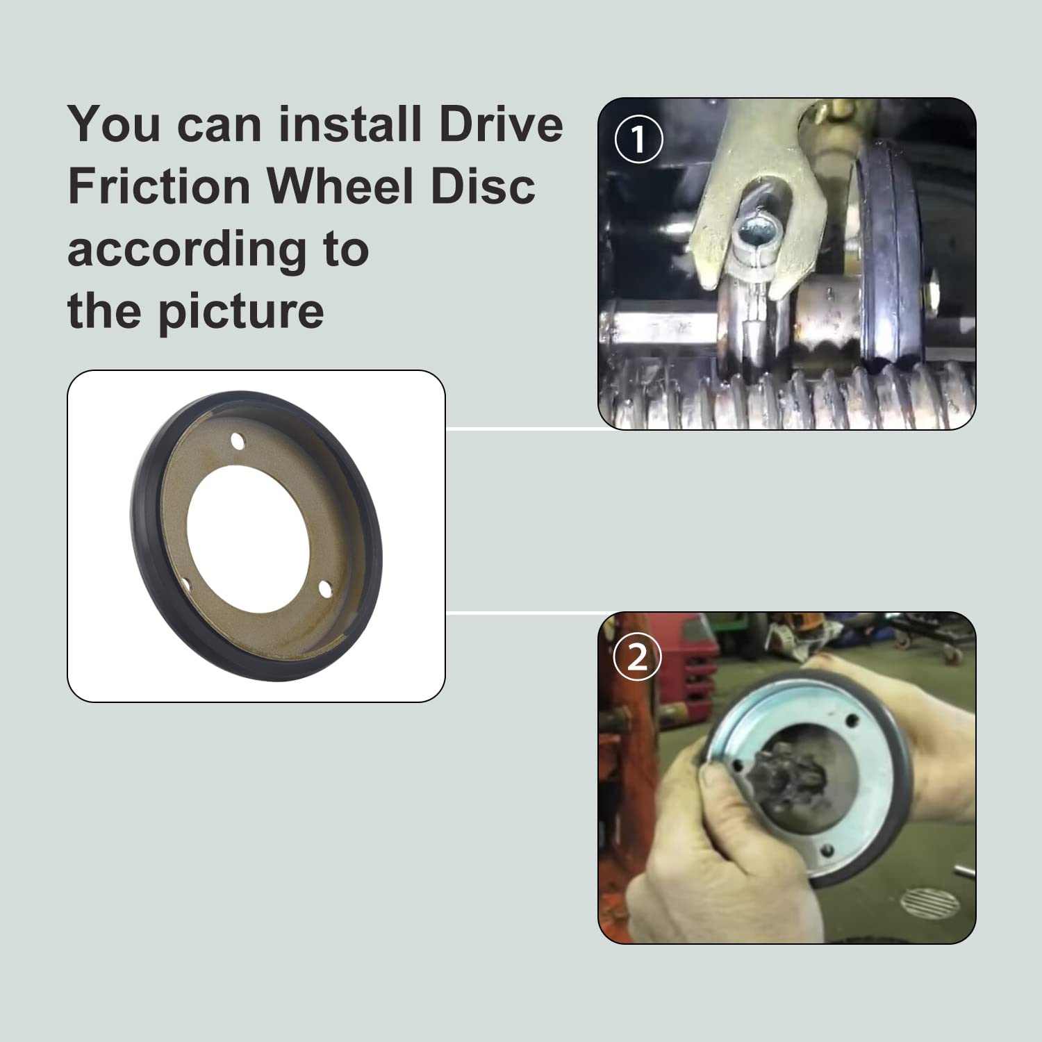 Back view of Haiouus Drive/Friction Wheel Disc, detailing the iron finish