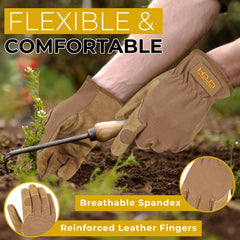 Back view of HANDLANDY Gardening Gloves revealing spandex back