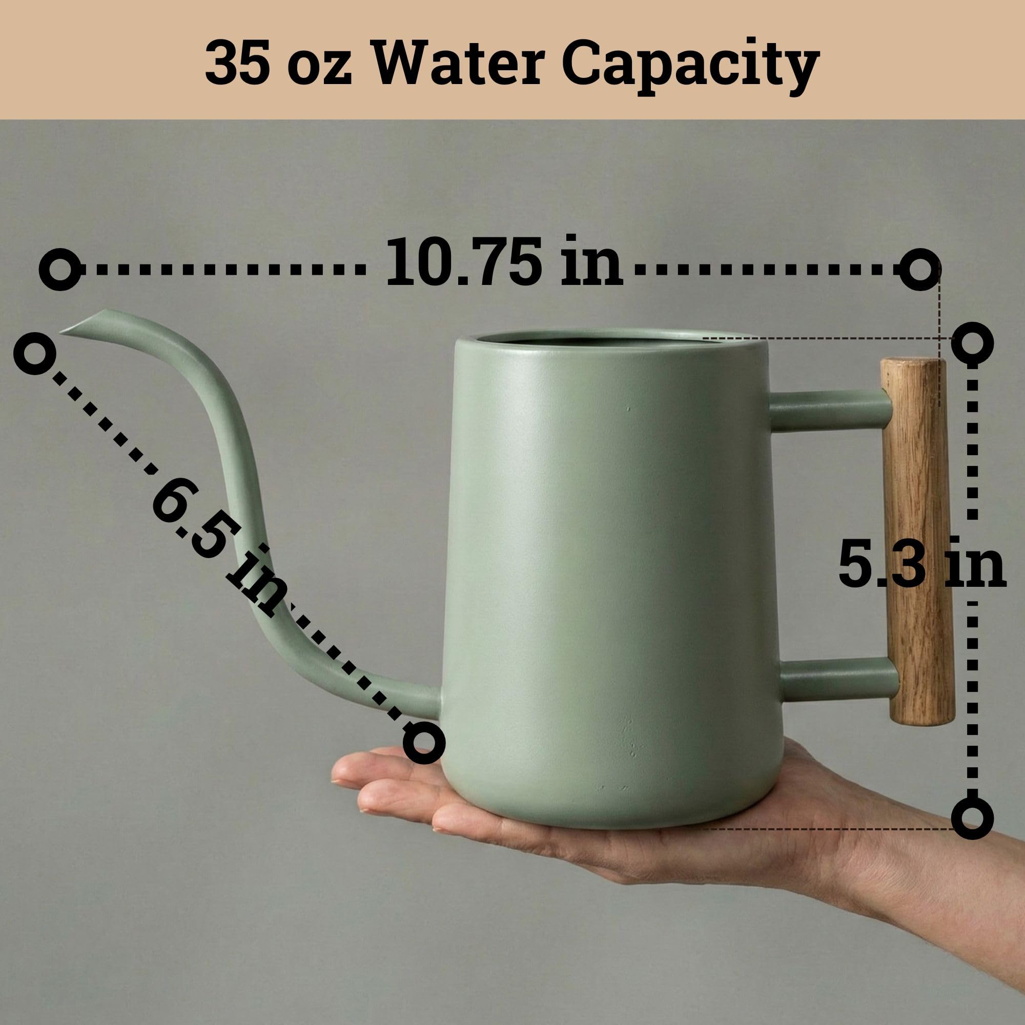 Back view of HB Design Co. watering can
