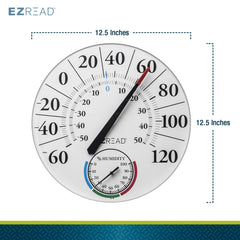 Back view of Headwind EZREAD Dial Thermometer showing the mounting hanger
