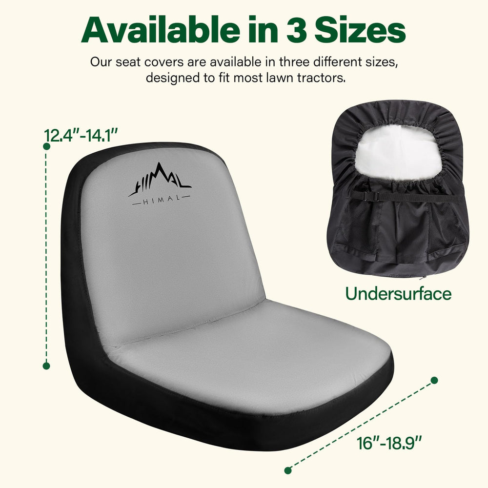 Back view of Himal Lawn Mower Seat Cover showing pockets