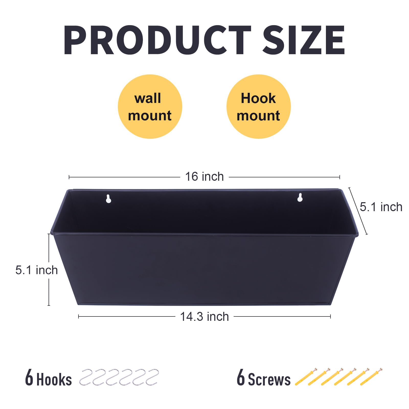 Back view of Holensun wall planter showing mounting hooks