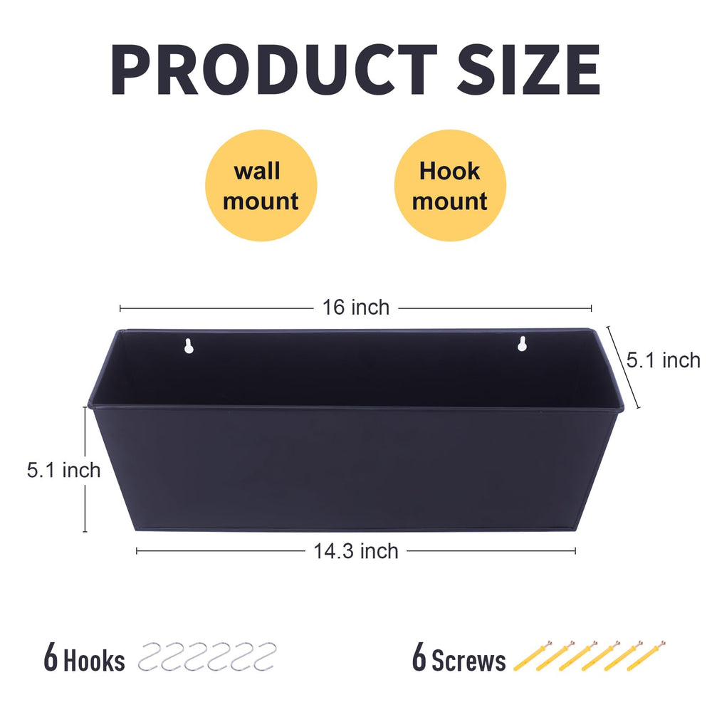 Back view of Holensun wall planter showing mounting hooks