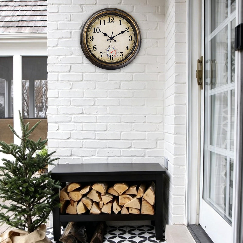 Back view of Horizent Outdoor Clock with hanging hook