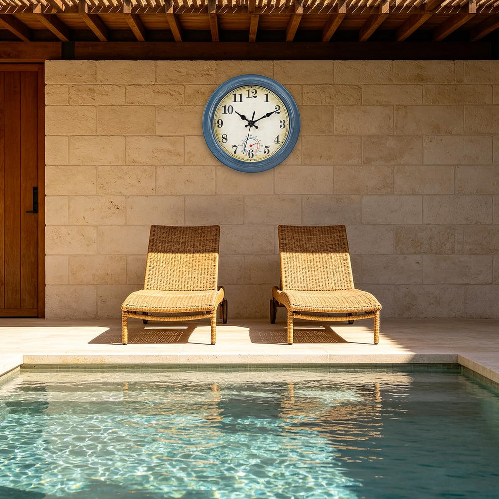 Back view of Horizent waterproof outdoor clock
